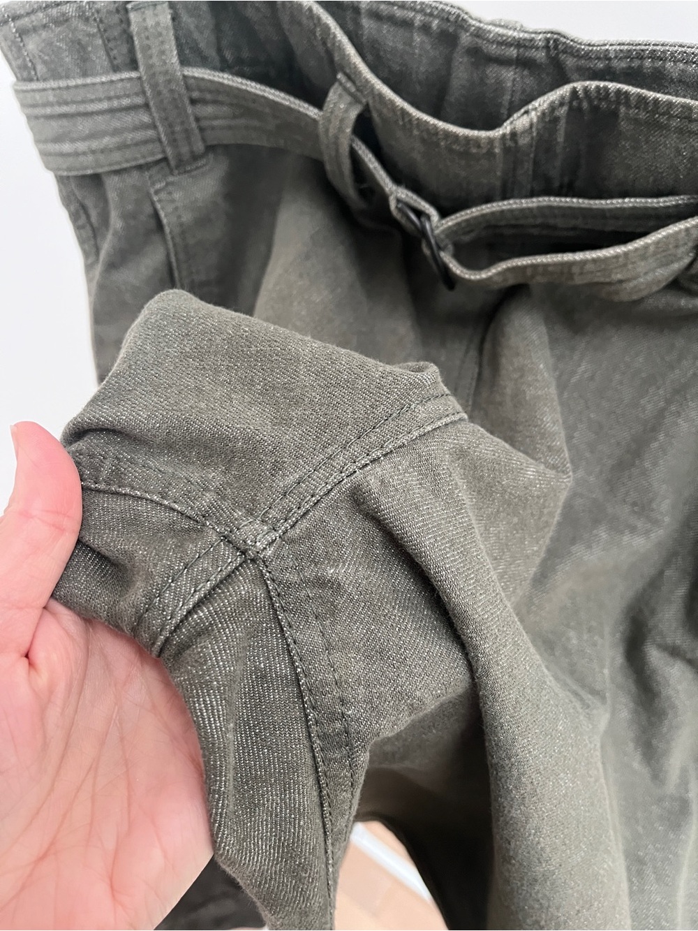 Brunello Cucinelli belted pull on pant 10 waist belt cotton twill denim timeless - Picture 4 of 9